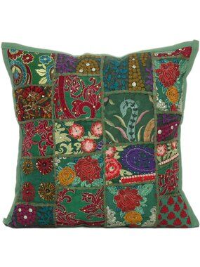 Oussum Decorative Cushion Cover Cotton Stylish Square Pillow Case Patchwork